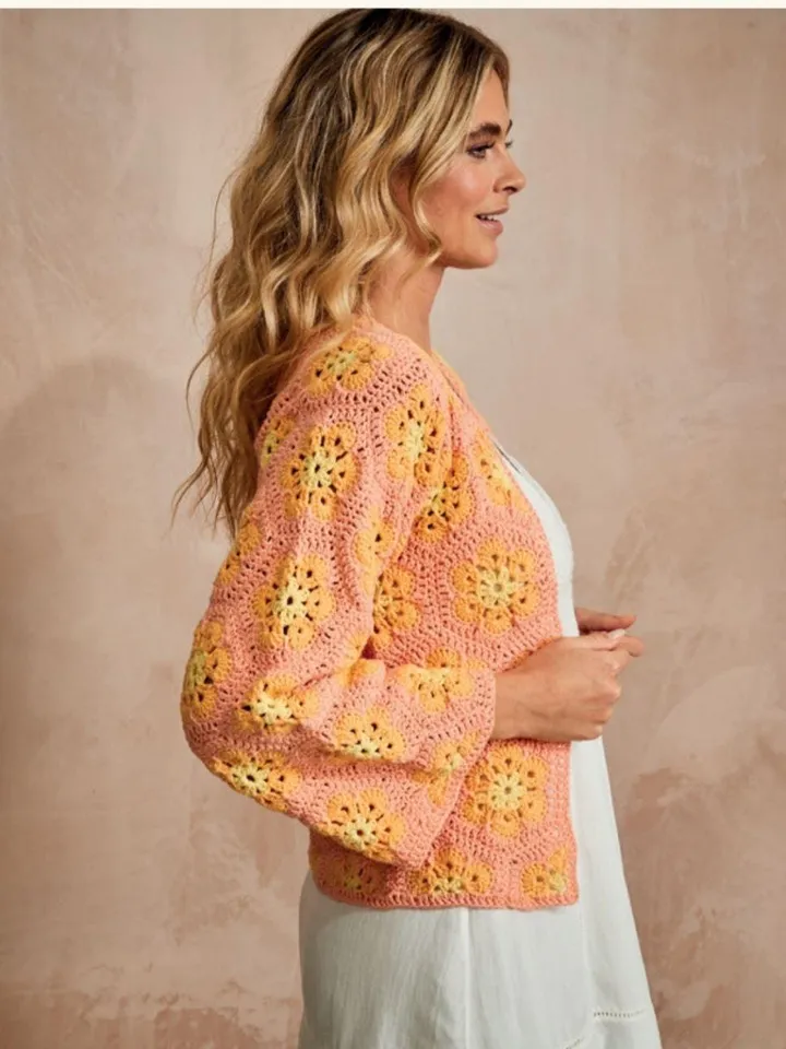 Cardigan crochet pattern, motif flower cardigan crochet, granny square cardigan crochet pattern pdf