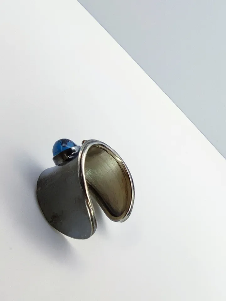 Designer ring with natural turquoise