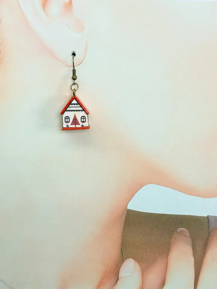House earrings. Interesting handmade earrings.