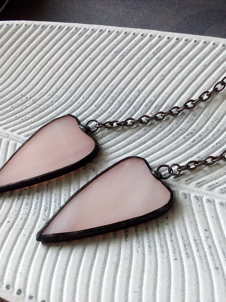 HEART earrings, stained glass, st Valentine, valentines, kawaii earrings, Love earrings, Dangle earrings, Tiffany