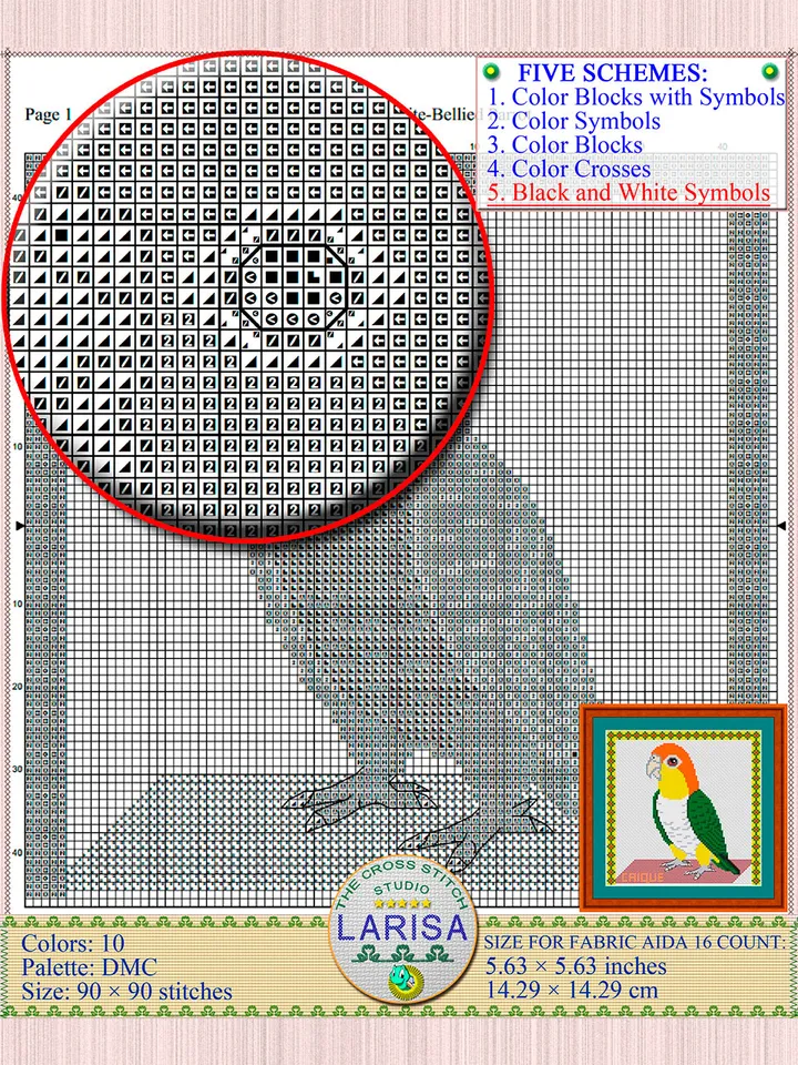 Caique Cross Stitch Pattern | Caique Parrot