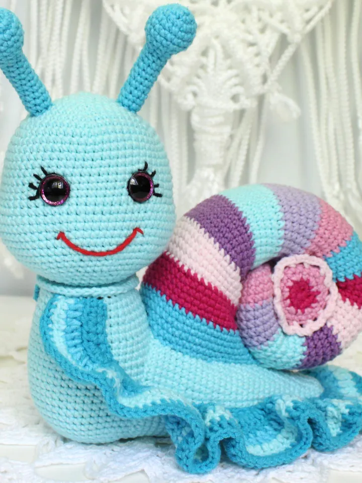 Snail crochet pattern PDF in English Cute snail amigurumi Toy crochet tutorial