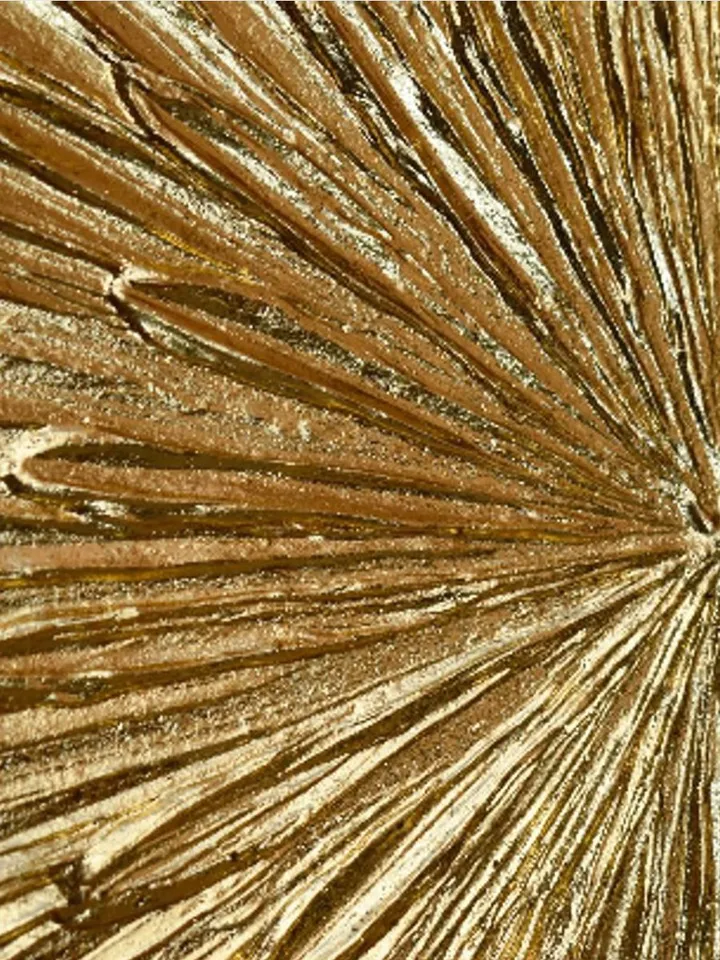 Gold Abstract Art Original Painting Textured art on a round canvas | Gold Metallic Modern wall decor Gold Leaf Art