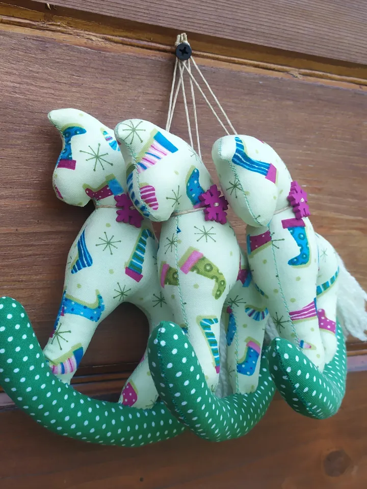 Christmas decorations, 3pcs/ Textile horse/ Christmas present