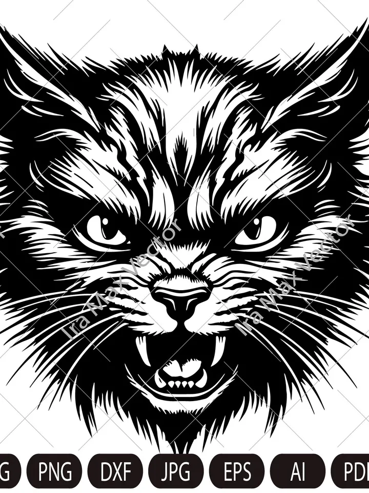 Angry Cat Svg, Dangerous cat, Cute Black Cat Svg, Halloween Cat Svg, Angry Cat t-shirt Svg, Cat Halloween Svg