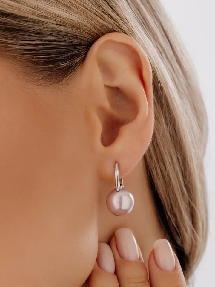 Earrings silver 925 with pink pearls