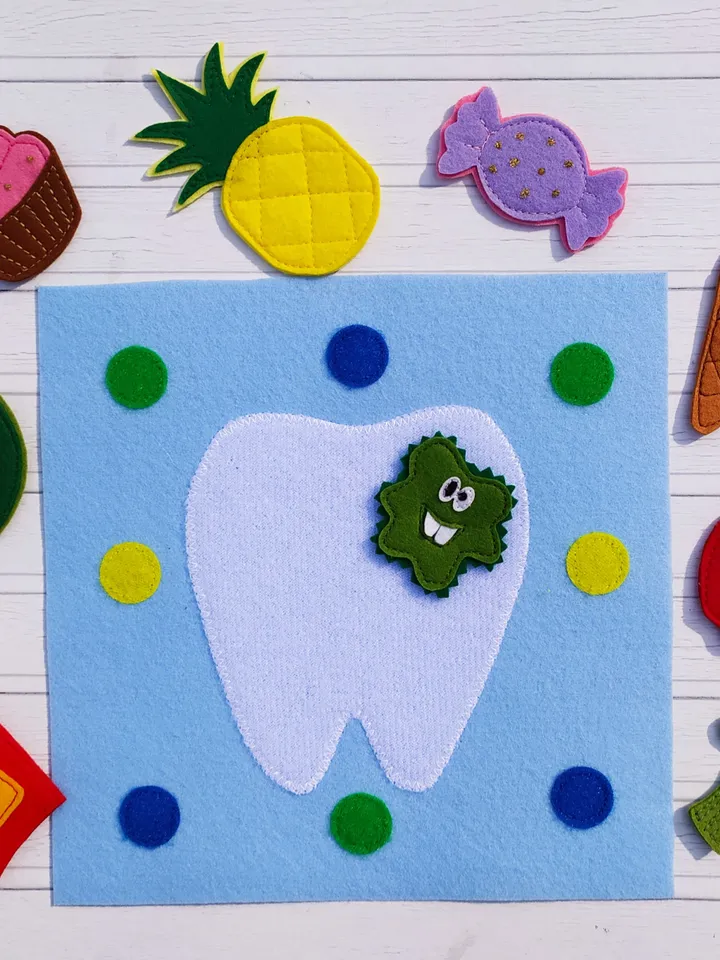 Clean teeth Dino's Quiet book Pattern pdf, Felt book pattern svg, Baby Soft book tutorial, Busy book sewing ideas for kids 2, 3, 4 year old