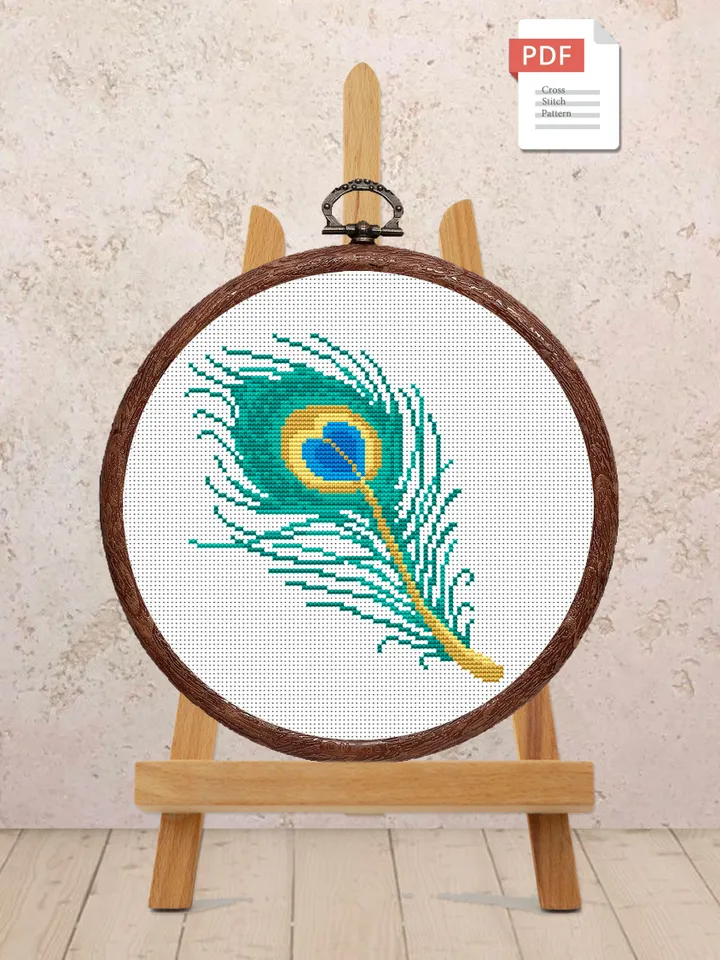 The Feather Cross Stitch Pattern, Feather Cross Stitch Pattern, Folklore Cross Stitch Pattern, Boho Feather Patterns #oth006