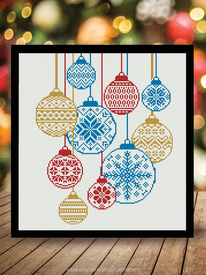 Сhristmas balls 2022 Cross stitch pattern | Embroidery Pattern | Instant Download | Embroidery Designs