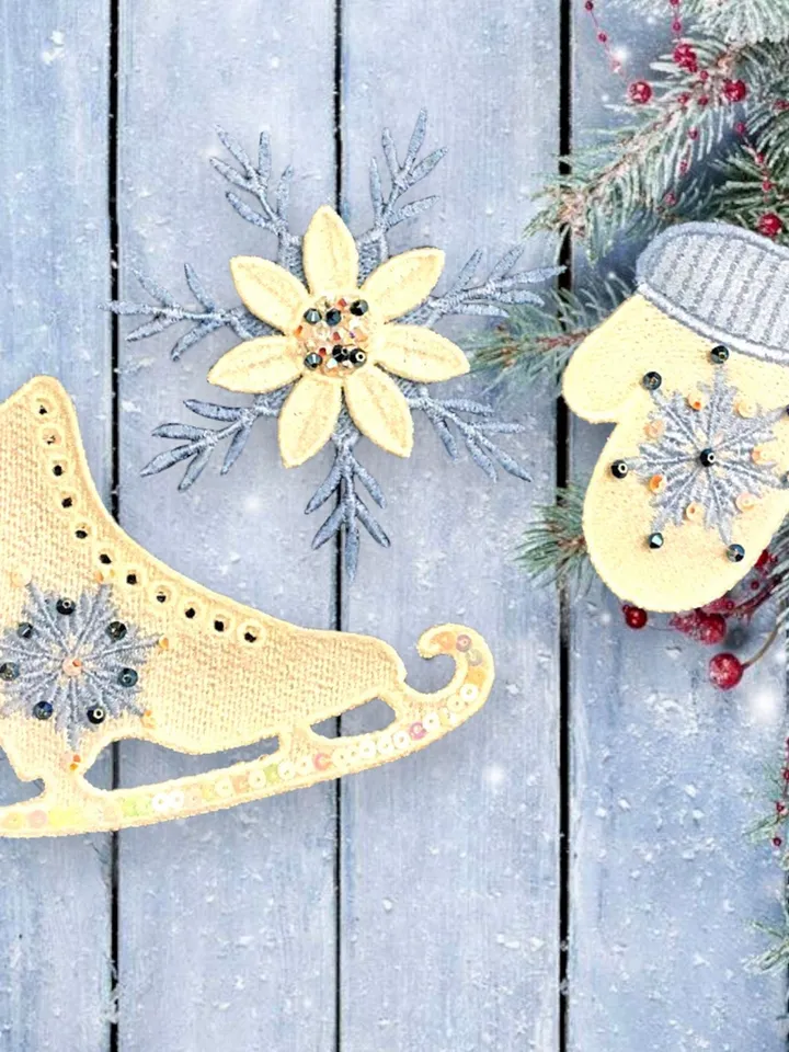 Free Standling Lace Winter Vintage set Christmas décor Embroidery Pattern Christmas machine embroidery design digital embroidery pattern