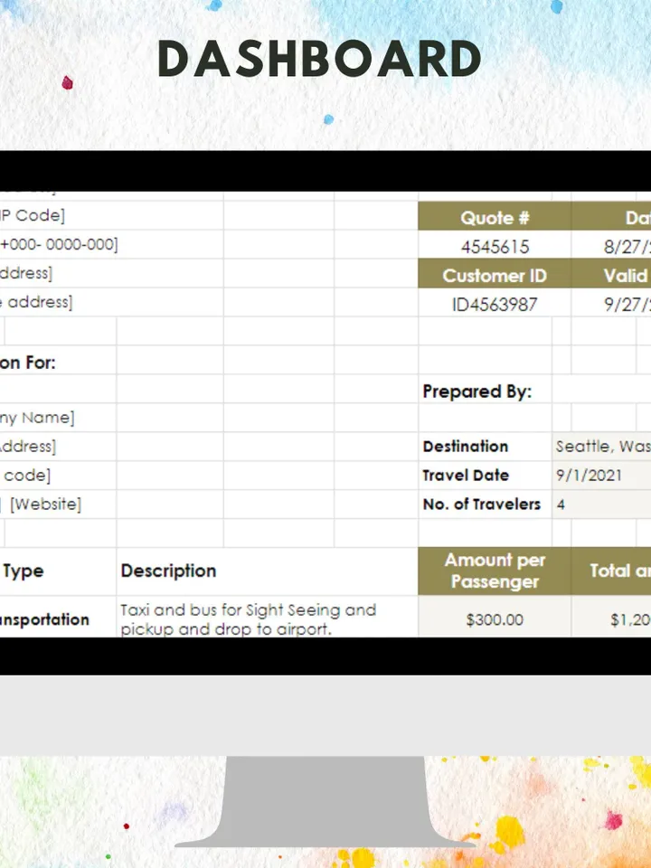 Travel Quotation Template, Editable Google Sheets Template, Digital Download, Easy to Use, Create Travel Quotes, For Agencies & Freelancers
