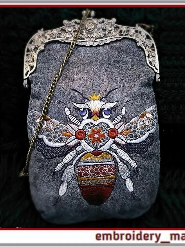Machine embroidery design multicolored Fly 2 in 2 sizes from Embroidery Manavi 05