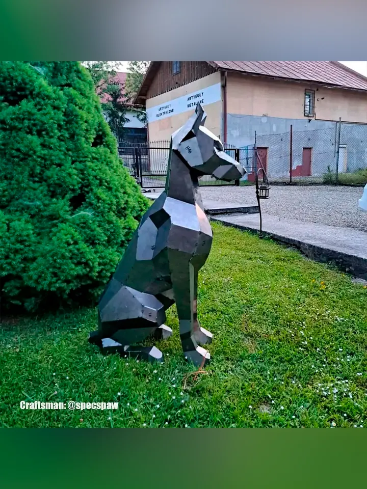 Welding Project Plans Drawings Doberman Sitting (DXF, PDF)