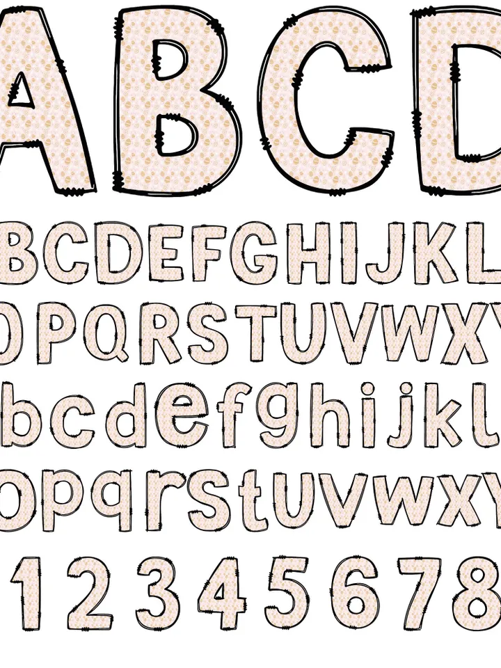 Easter Doodle Alphabet Bundle, Easter PNG Letters, Sublimation Design, Easter Day Png, Bunny Alphabet, Easter Font, Bunny,Digital Download