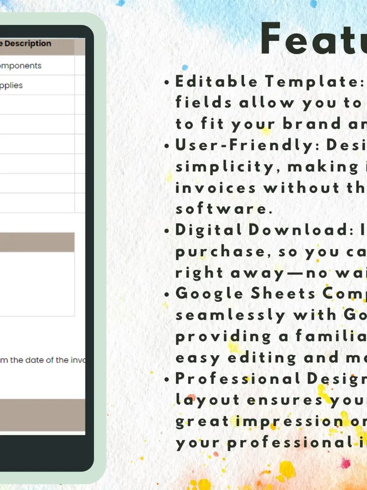Editable Trading Invoice Template | Easy to Use Digital Download | Google Sheets Invoice for Freelancers and Small Businesses