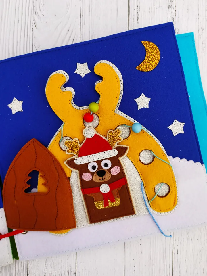 Christmas Quiet Book pattern for toddler, Felt activity book, Soft book for kids, Christmas gift for toddler 3,4,5,6 year old