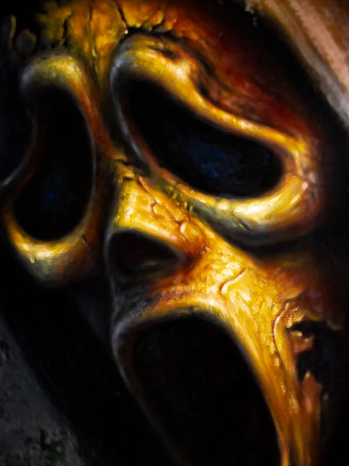 Original oil painting Scream Ghostface