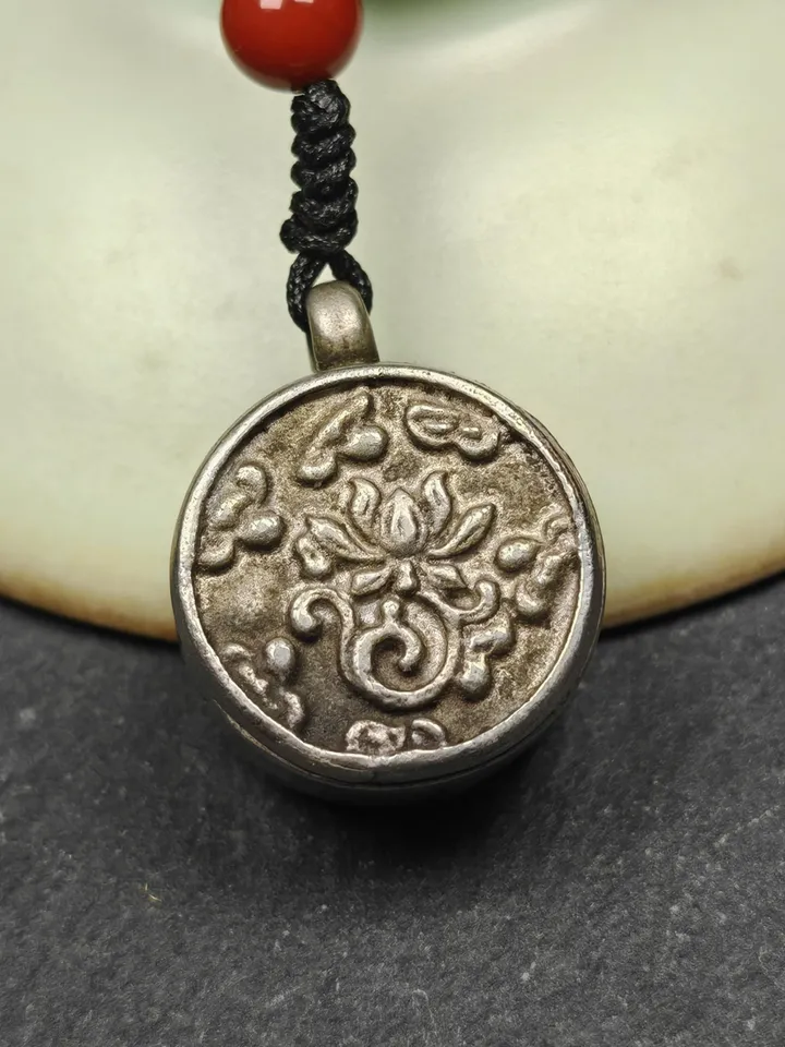 Gandhanra Antique Handmade Gau Ghau Shrine, Mini Tibetan Buddhist Altar Amulet Pendant