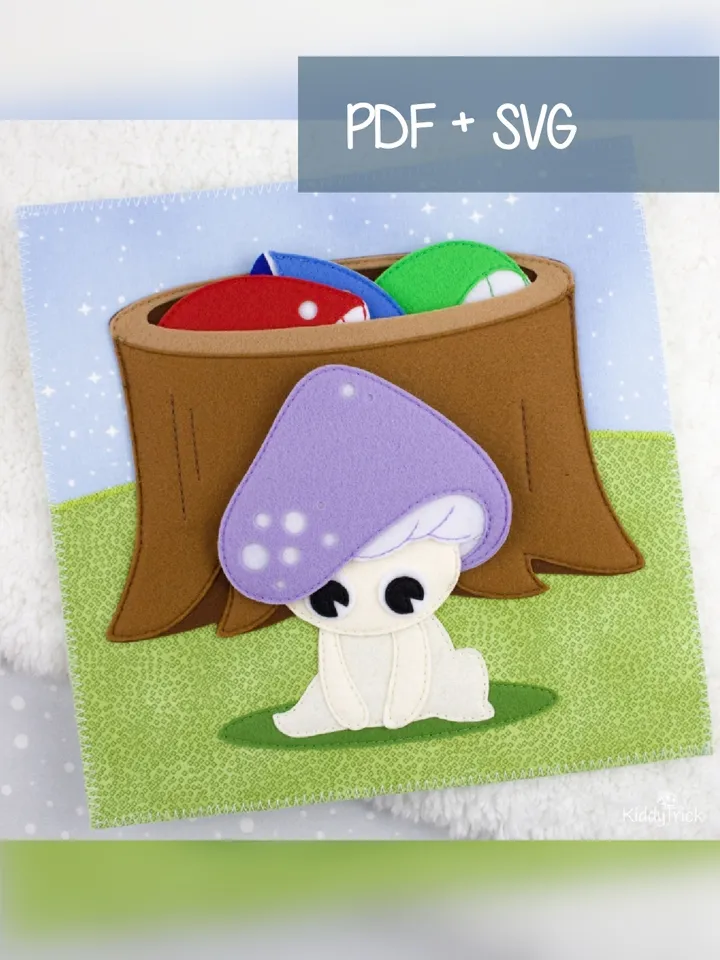 Mushroom - Felt Busy Book Page - Sewing Pattern