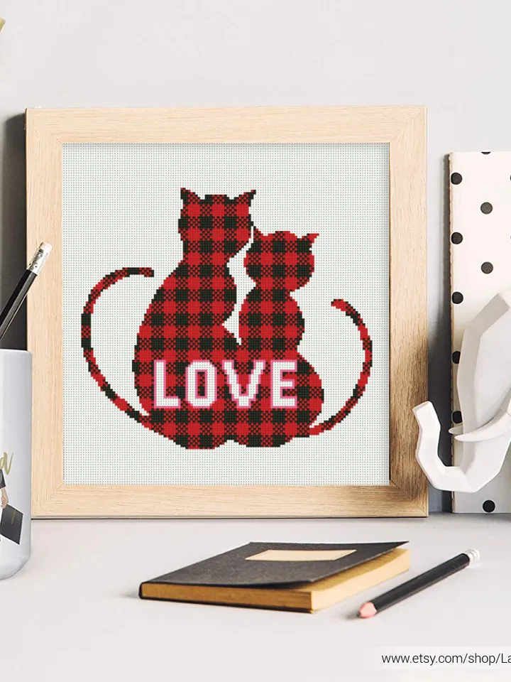 Cats Love Buffalo Cross stitch pattern | Embroidery Pattern | Instant Download | Embroidery Designs