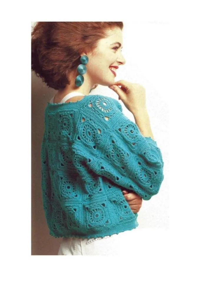 Crochet sweater pattern, motif sweater, crochet pullover pattern pdf