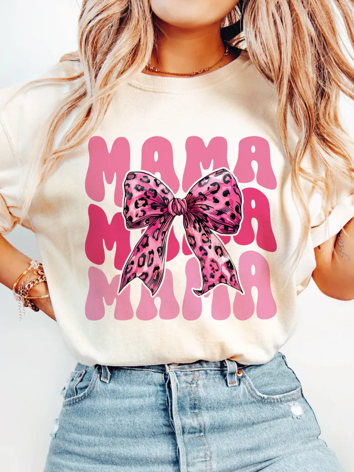 Pink Cheetah Coquette Mama bow png Coquette clipart design trending png retro mama png pink bow png soft girl aesthetic png Leopard png