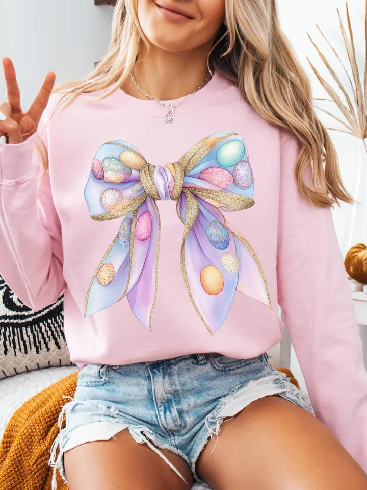 Easter Coquette Bow Png, Checkerboard pastel bow png, Easter Png, Easter Bunny Png, Easter shirt design, Spring Png, Glitter bow png