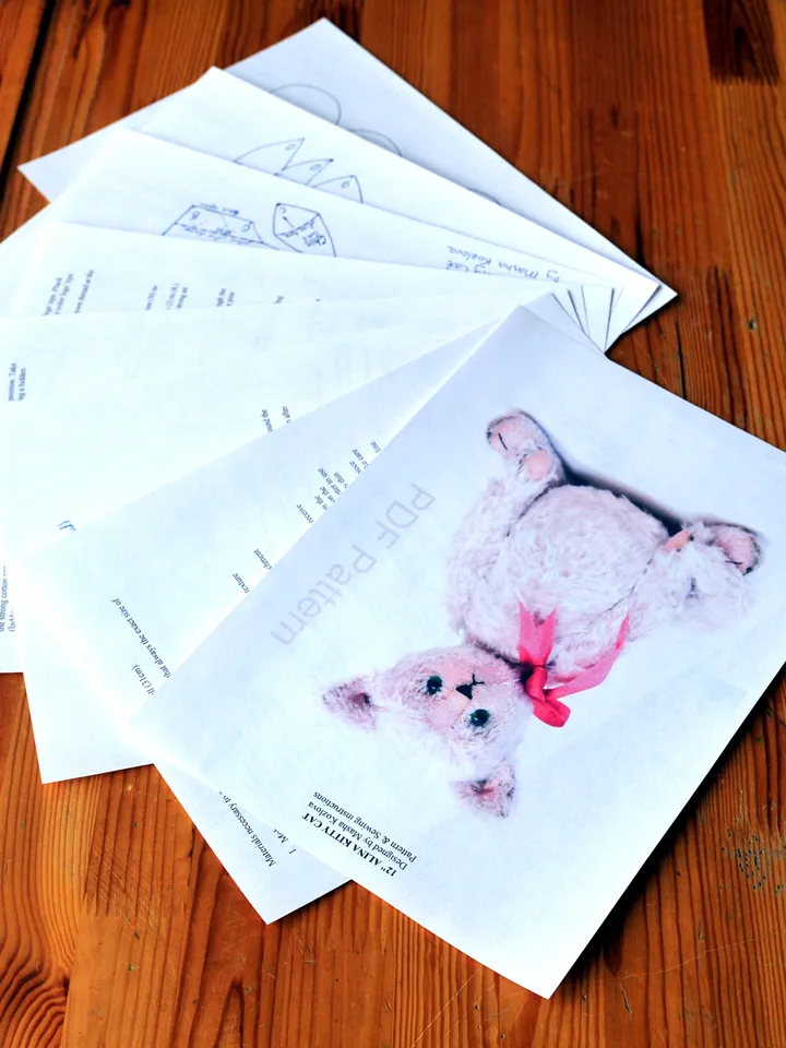 PDF 12" Alina Kitty Cat Sewing Pattern and Instructions/ fully jointed stuffed toy pattern/ classical pattern/ pussycat