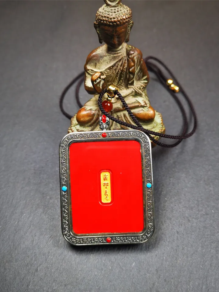Gandhanra Handmade Tibetan Gau Ghau Shrine,Consecration Shri Devi Tsa Tsa,Drashi Lhamo,Zashi Lhamo,Mini Tibetan Buddhist Altar Amulet