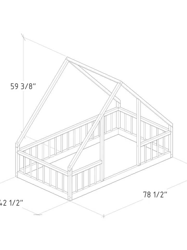 Montessori Floor House Bed Plan, Twin Size, PDF, DIY