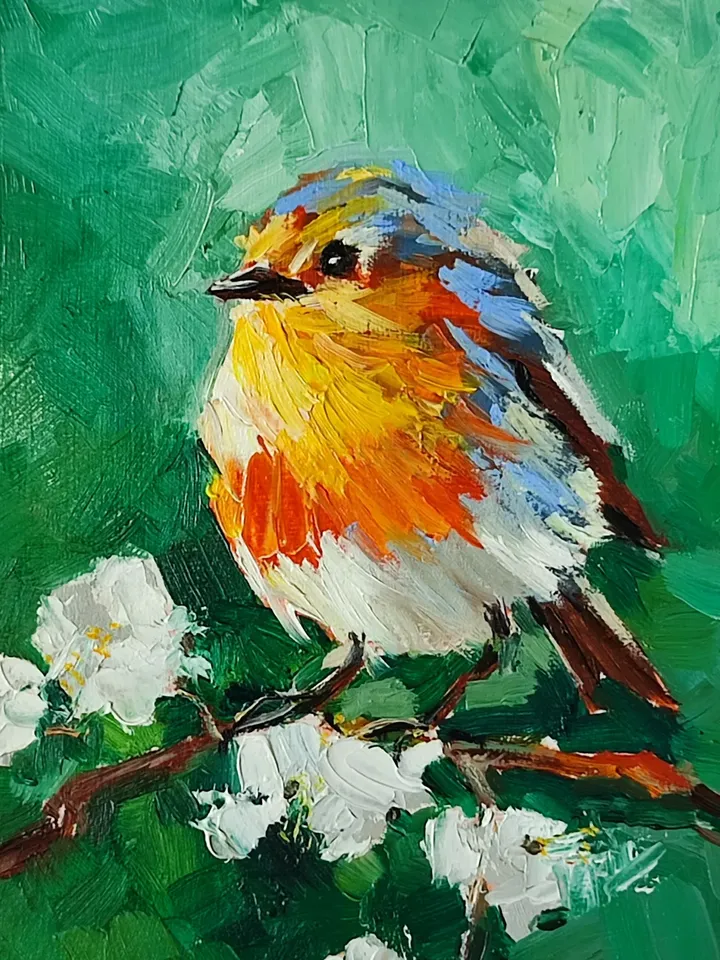 oil painting artistic Bird paintings 10 x15