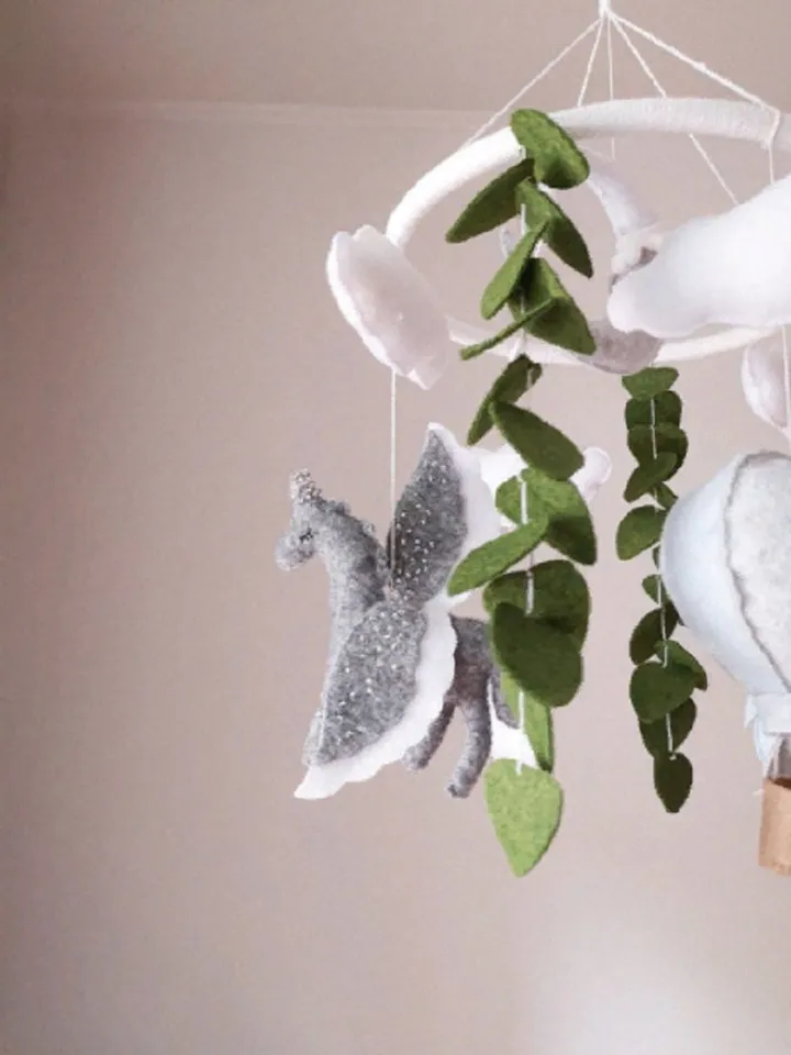 Unicorn baby mobile, crib mobile