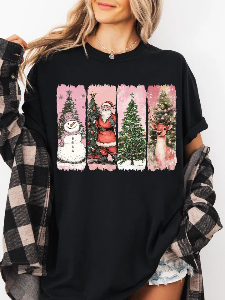 Pink Retro Christmas PNG, Merry Christmas Png, Retro Christmas png, Christmas Png, Merry X-mas Png, Trendy Christmas Tshirt, Sublimation