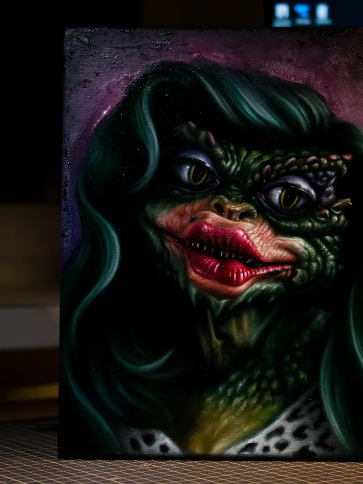 Original Oil painting Gremlin Greta