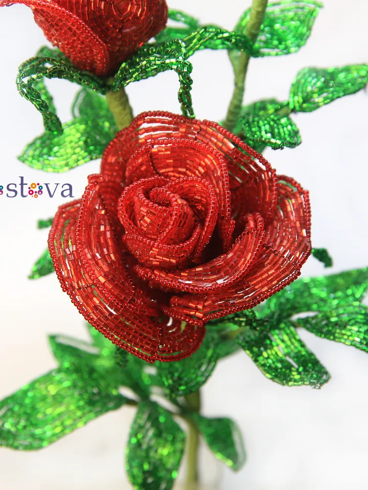 French Beaded Flowers pattern | Beaded Rose | Seed bead patterns | Beading tutorial | Digital Download - PDF