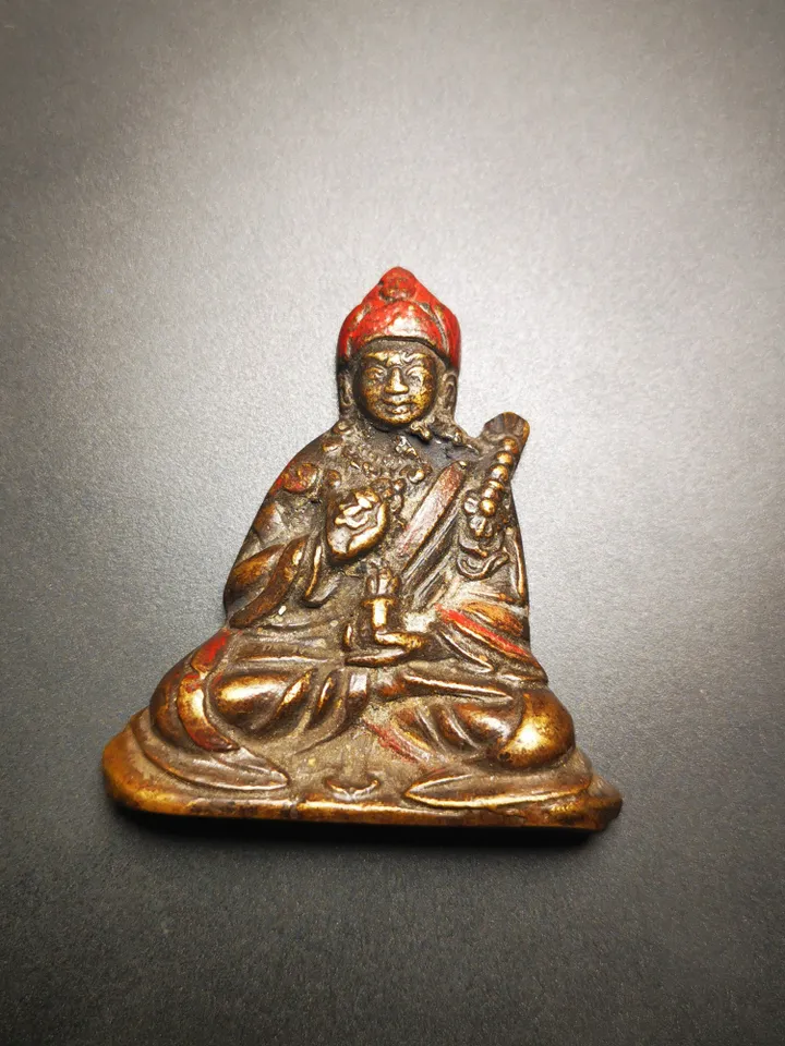 Acient Guru Rinpoche Statue,Nyingma Terma Lineage Padmasambhava,Gandhanra Old Tibetan Buddhist Statue,19th