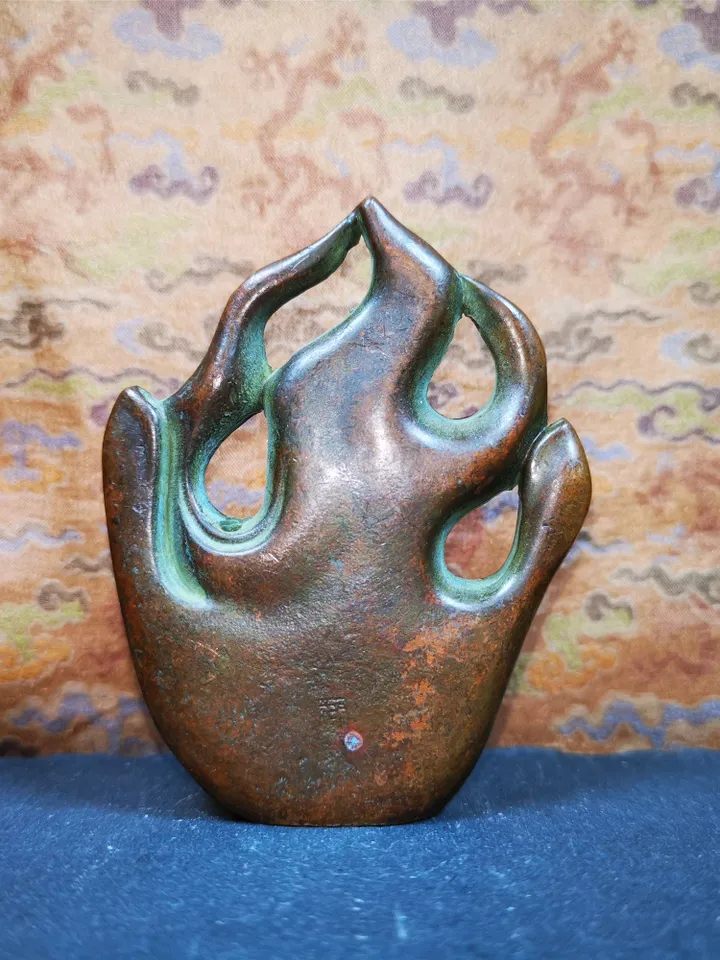 Gandhanra Vintage Shakyamuni Head Statue,Made of Red Copper,Height 2.9"