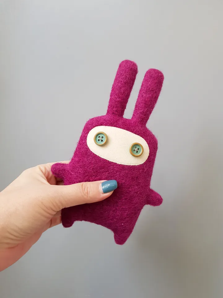 Little pink Rabbit sewing pattern PDF tutorial in English, bunny doll pattern, stuffed animal sewing diy