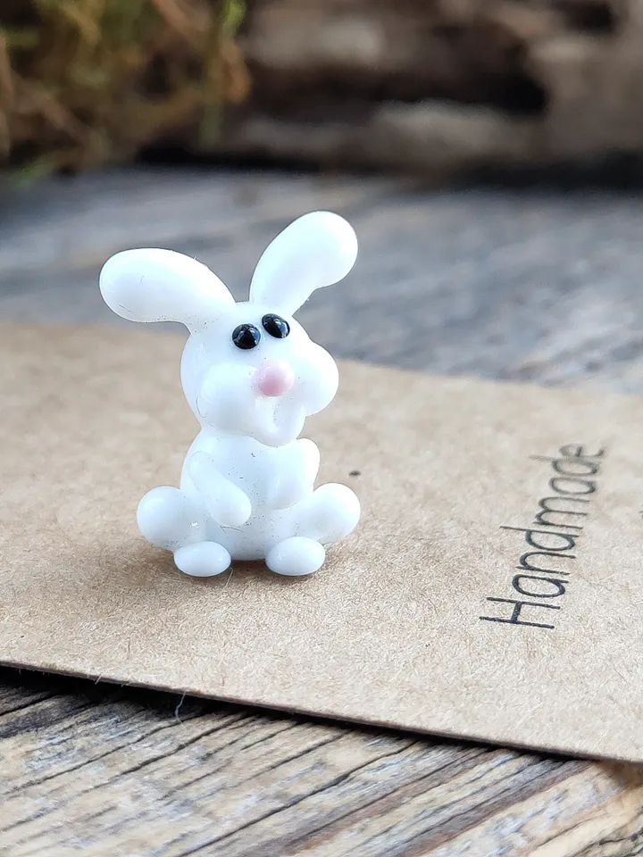 WHITE RABBIT FIGURINE Easter figurines Bunny ornament Easter Bunny decor Rabbit lover gift Rabbit statue Miniature dollhouse easter gifts