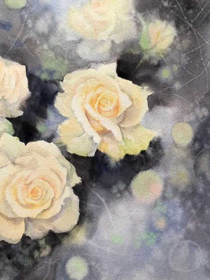 Roses Original Painting Flowers Watercolor Painting Floral Wall Art