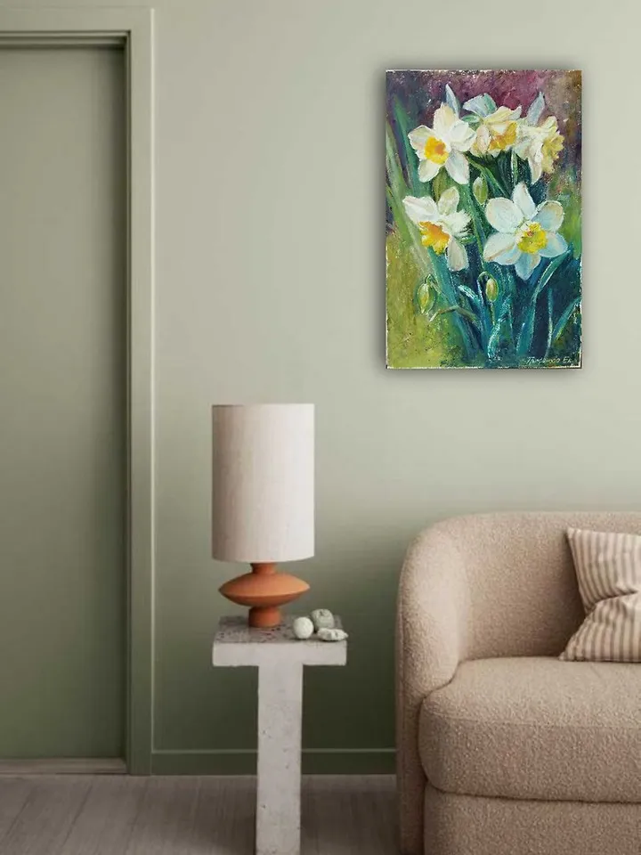 Bouquet of flowers original oil painting on canvas
