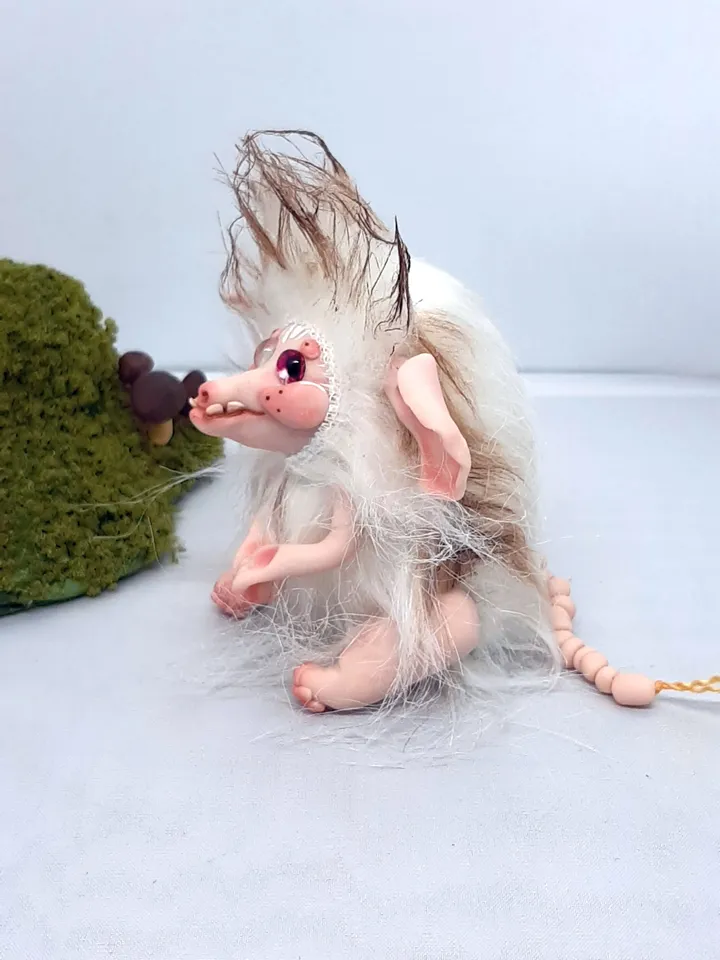 Opossum Elf Pickle handmade miniature art doll collectible ooak