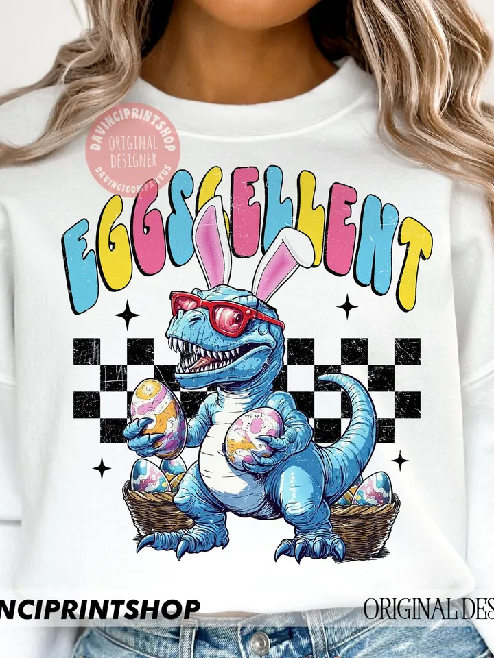 Easter Dinosaur Bunny T rex Boys Girls Kids Eggs Cellent Png, Happy Easter png, Dinosaur Easter Eggs png, Easter Bunny png, Easter Eggs png