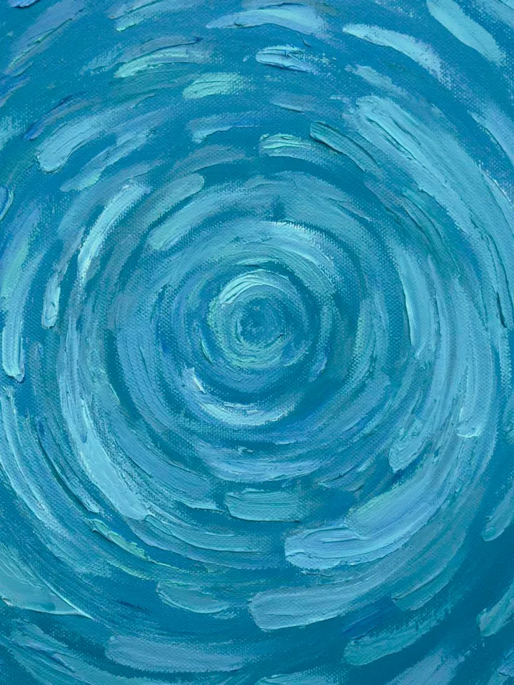 Blue Turquoise Abstract Wall Art Original oil painting Waterscape Art Ocean eye Modern artwork