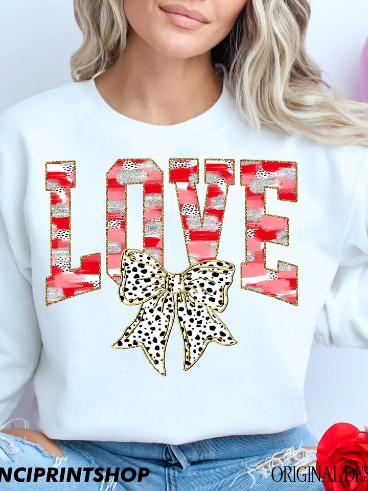 2 files, Love png, Coquette Bow Valentines png, Love Sublimation, Brushstroke Valentines png, Valentines Shirt Sublimation, Pink valentines