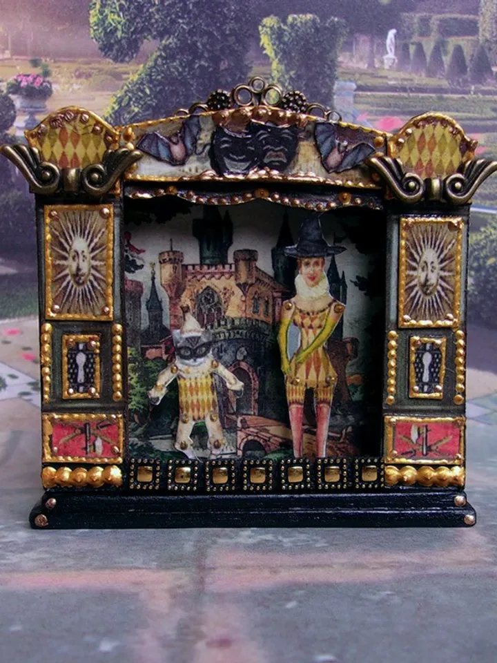 Puppet show. Dollhouse miniature.1:12 scale.