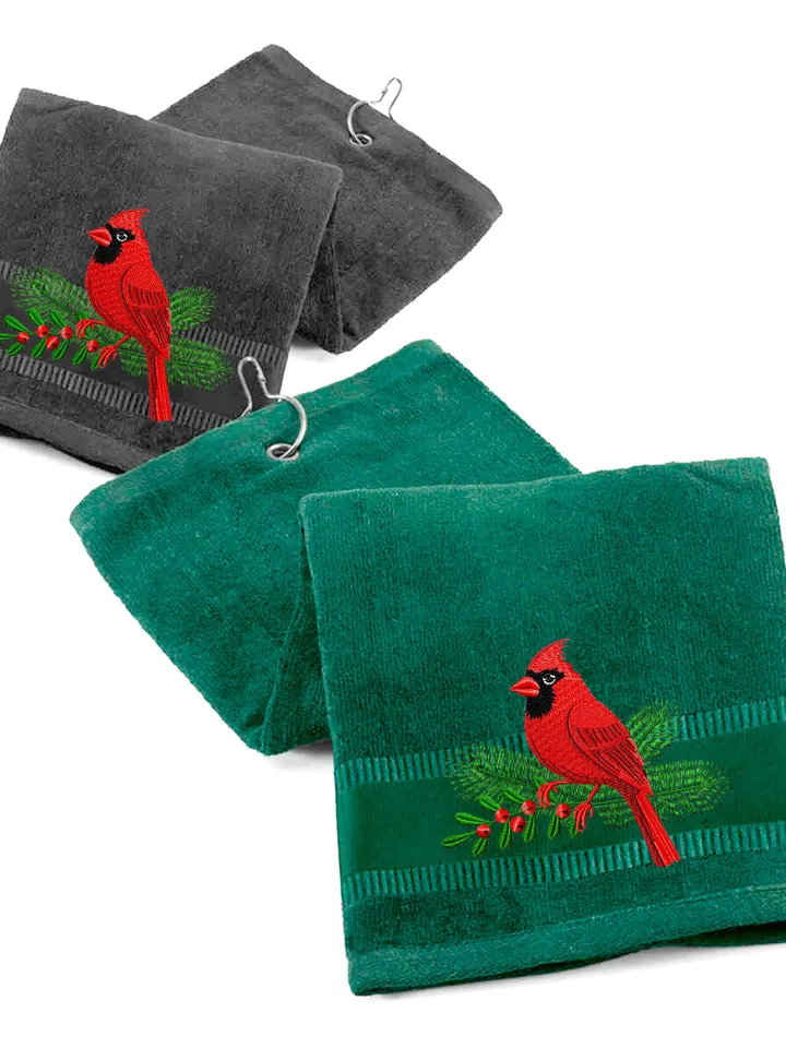 Cardinal embroidery design, Christmas machine embroidery pattern 3 size, Embroidery files bird ornaments for Christmas instant download #R20
