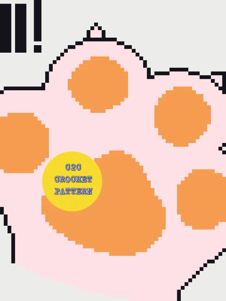 Crochet Pattern C2C Kitty Paw Hi Counted For Crocheting Afghan Plaid Blankets Digital Download PDF