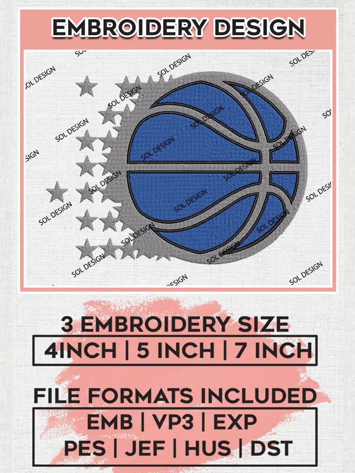 NBA Orlando Magic Embroidery Files, NBA Embroidery Designs, NBA Magic Embroidery Designs, Machine Embroidery Designs, Digital Download