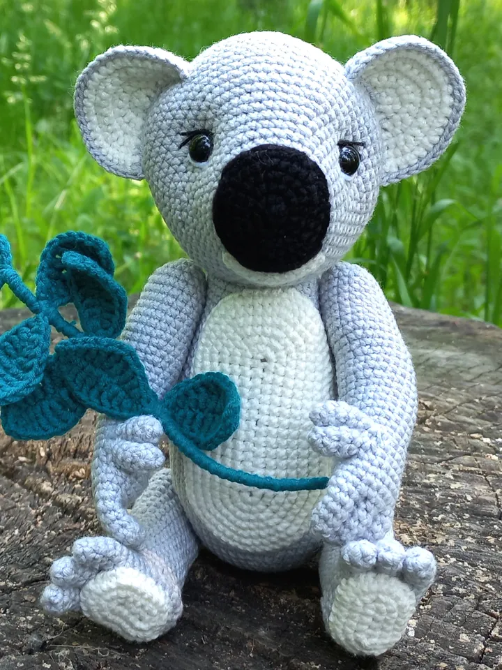 Koala crochet pattern PDF in English - Amigurumi safari toy crochet tutorial